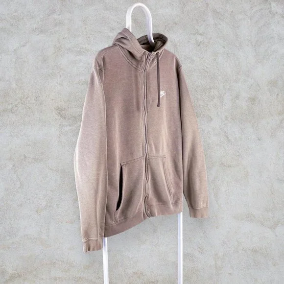 Nike Hoodie Light Brown Zip Up Mens Large - Picture 3 of 5